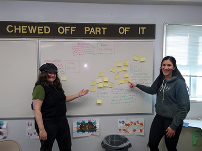 Facilitating photovoice with Huslia youth. Photo courtesy of Rivkin