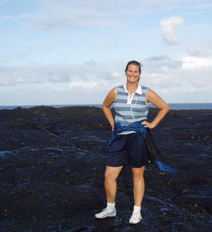 Dr. Sheppard enjoying a hike on Kilauea. Photo courtesy of Sheppard