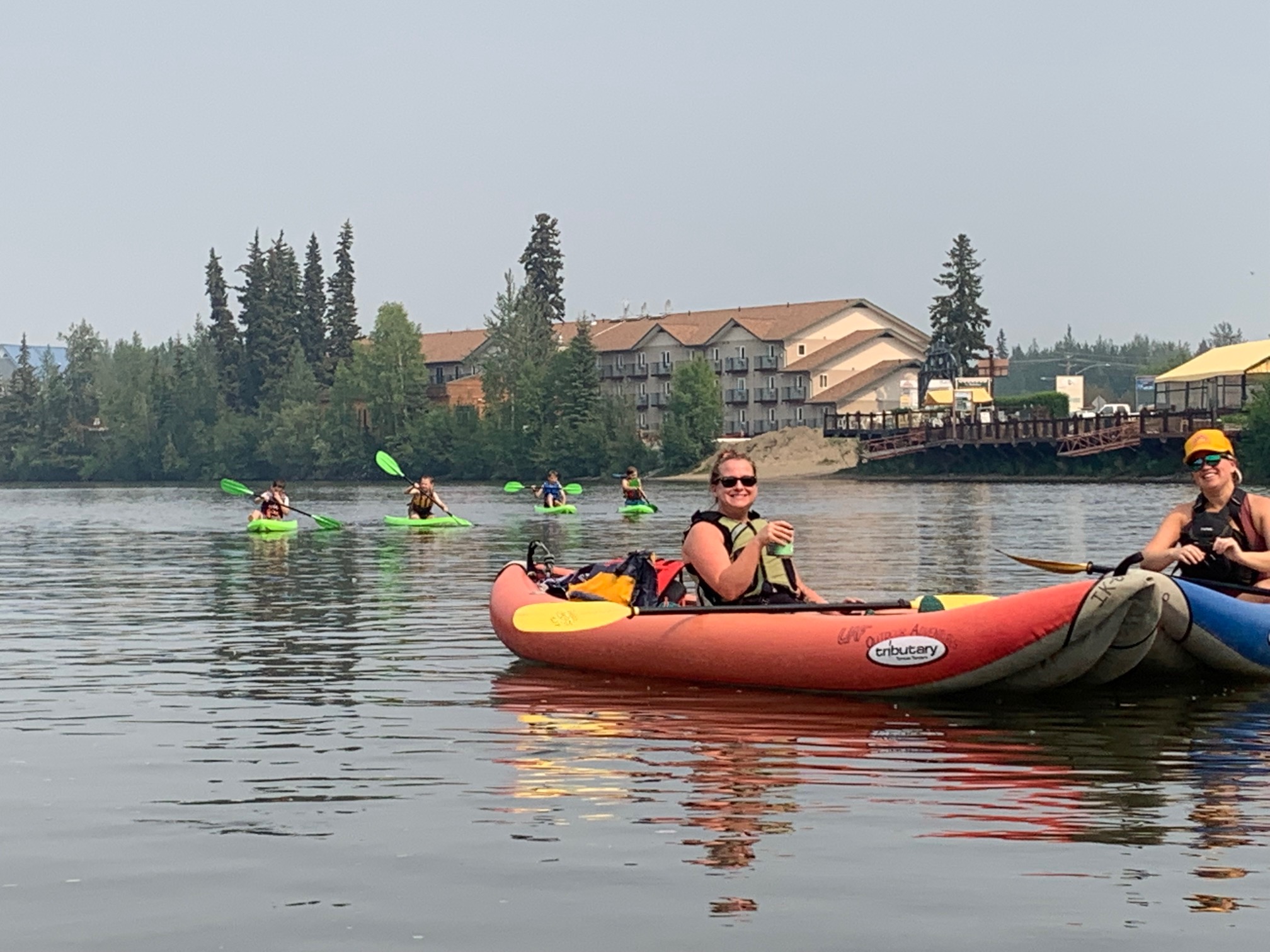 Floating through town