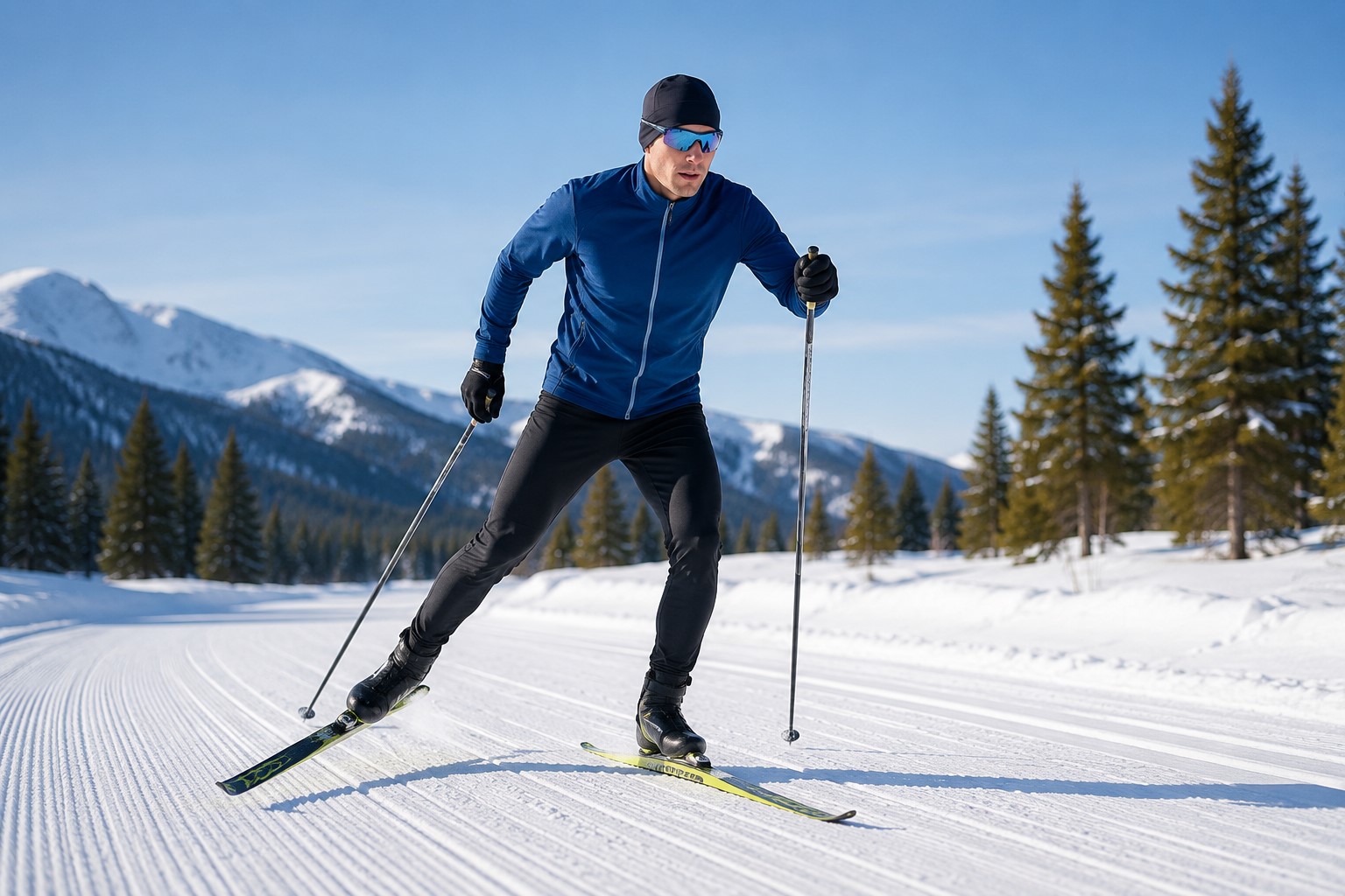 skate skiing