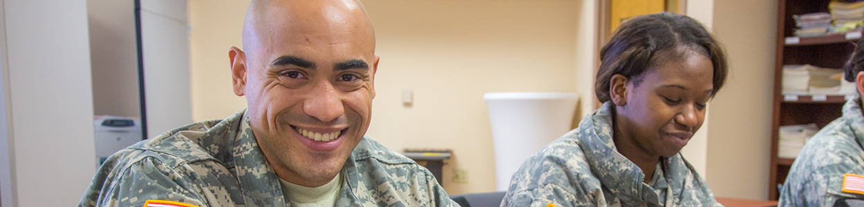Smiling UAF military students