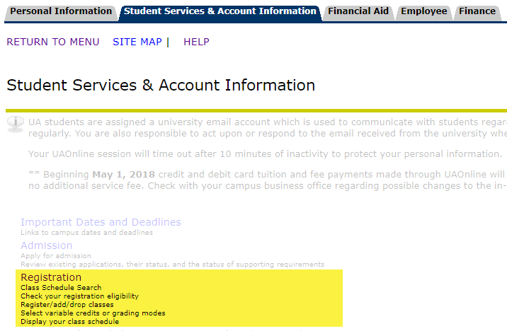 Student Records Registration Example