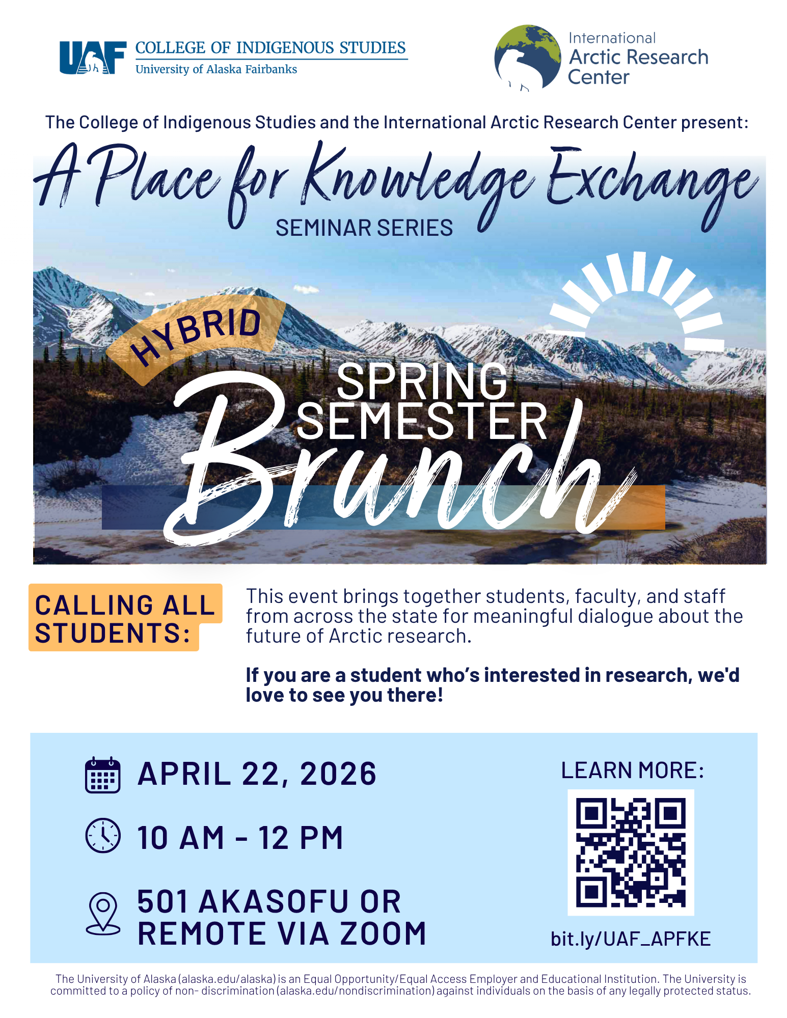 flyer for the Spring semester brunch