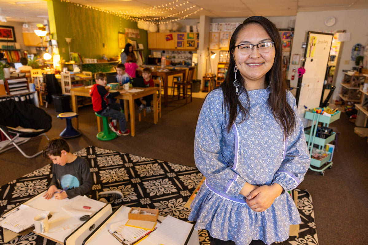 Teacher in an elementary classroom