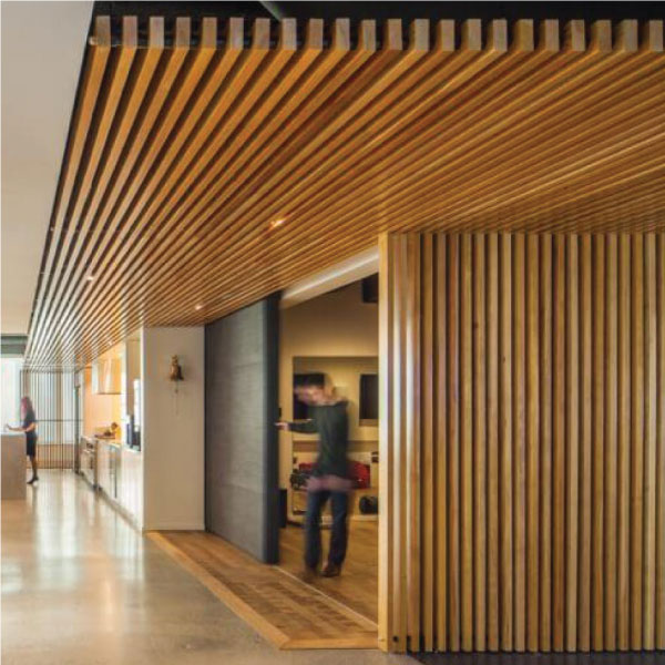 Concept 1 shows a slat board wall and ceiling with a sliding wall