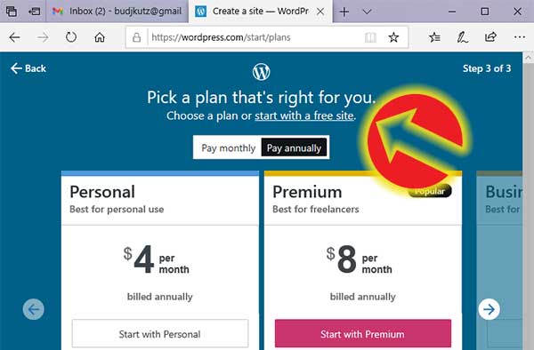 Start with a free site