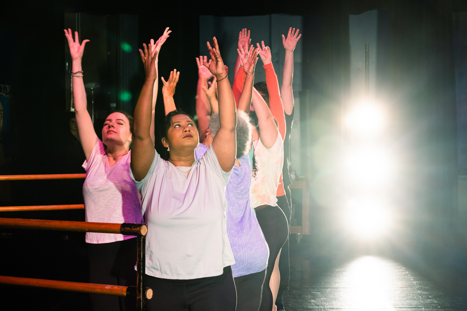 Cast members perform during a dress rehearsal of the UAF Theatre and Film production of Dance Nation Thursday, November 9, 2023 in the UAF Salisbury Theatre. UAF Photo by Eric Engman