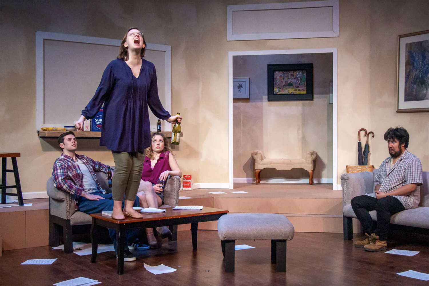 Featuring Charles Wolgemuth, Charlotte Gray, Kris Luddington, Sarah Williams. UAF Photo by the Department of Theatre & Film