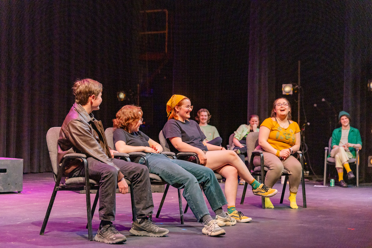 The UAF Ground Squirrel improv group hosts 'The Sprite Show' in the Salisbury Theater Stage, Thursday, April 25, 2024. (UAF photo by Leif Van Cise)