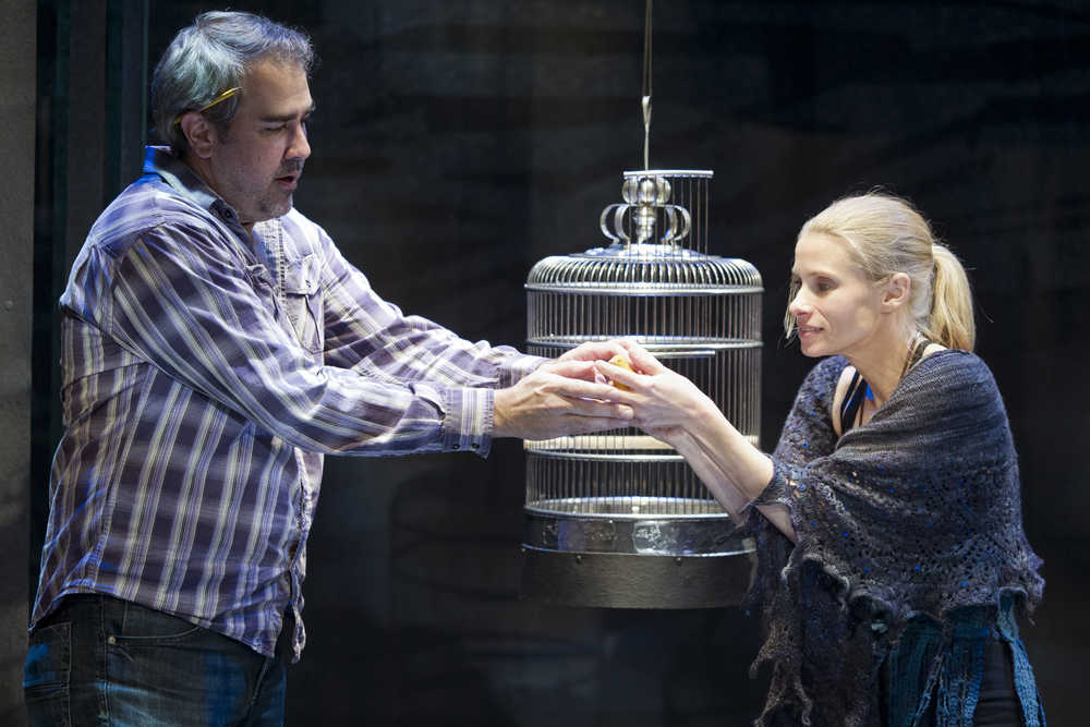 Director Tom Robenolt with an actress. Photo courtesy of Robenolt