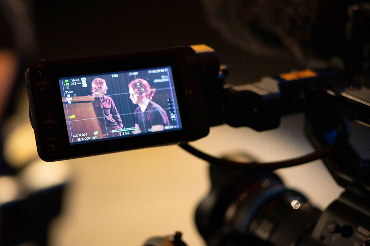 TAOS, Day 1, image 14 Filming as seen through the camera's screen. Photo credit: Eric Marshall