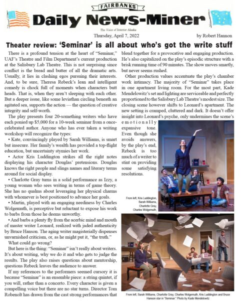 Seminar review from the Fairbanks Daily News-Miner