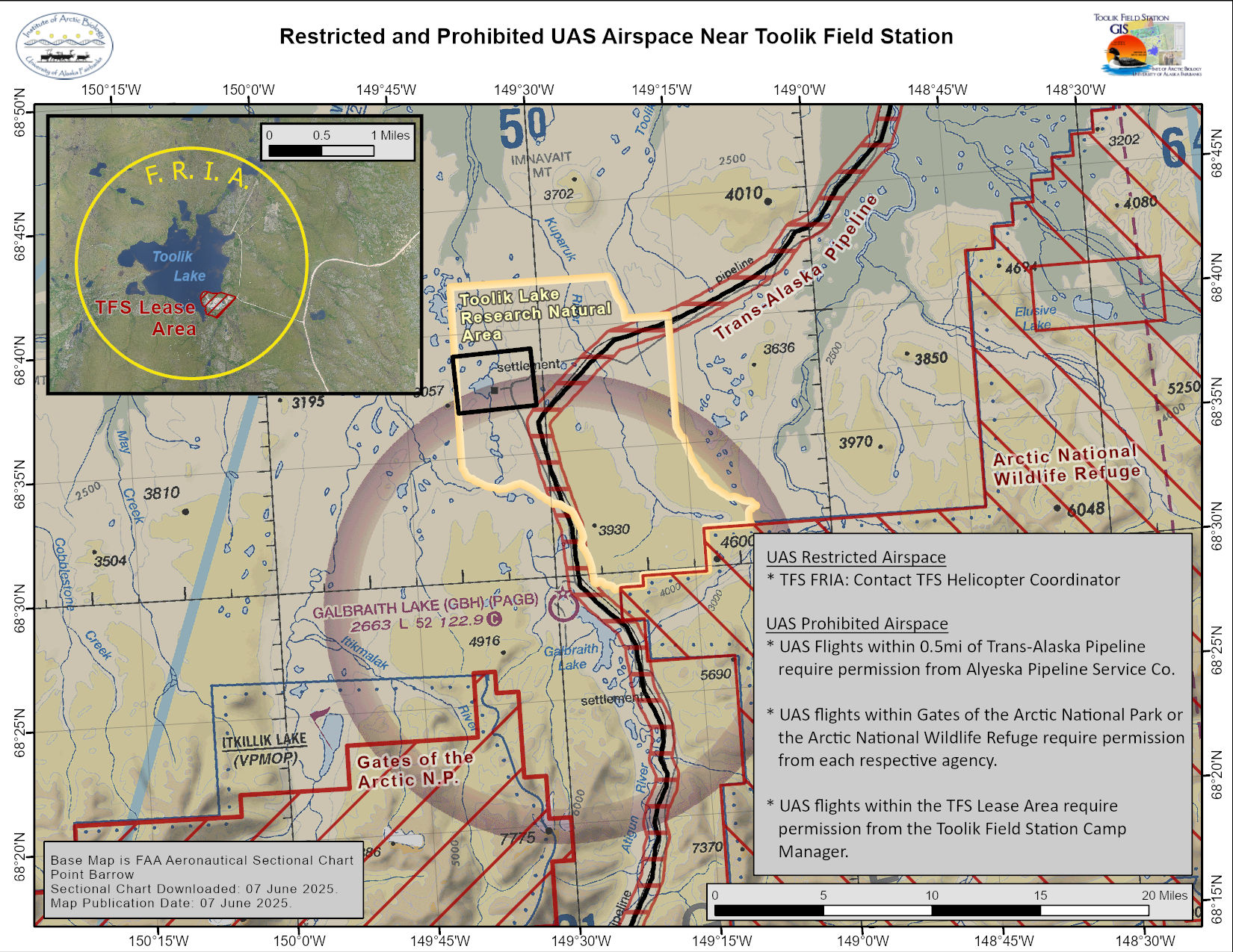 No Fly areas around Toolik