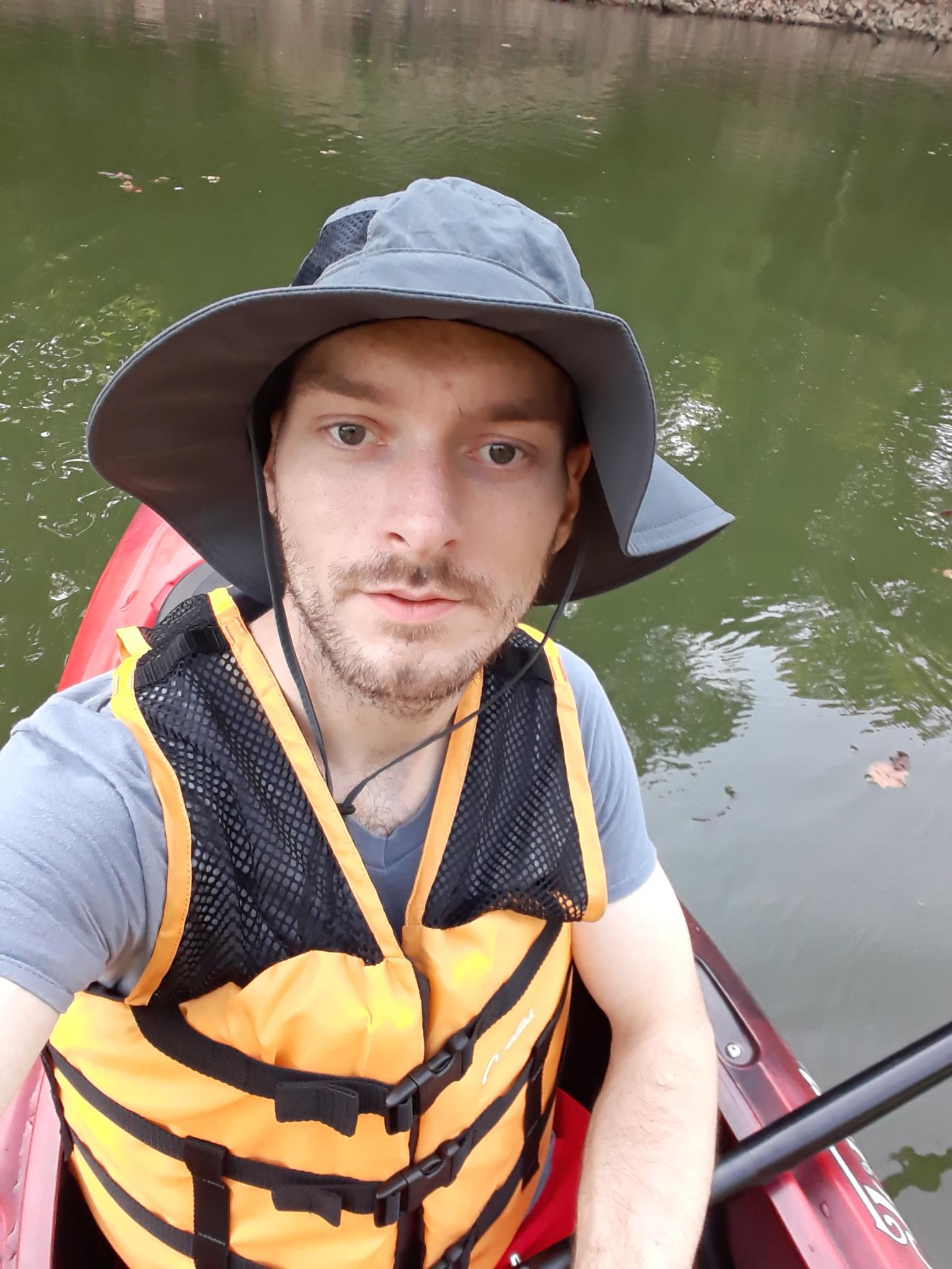 Headshot of Quentin Walker in a canoe