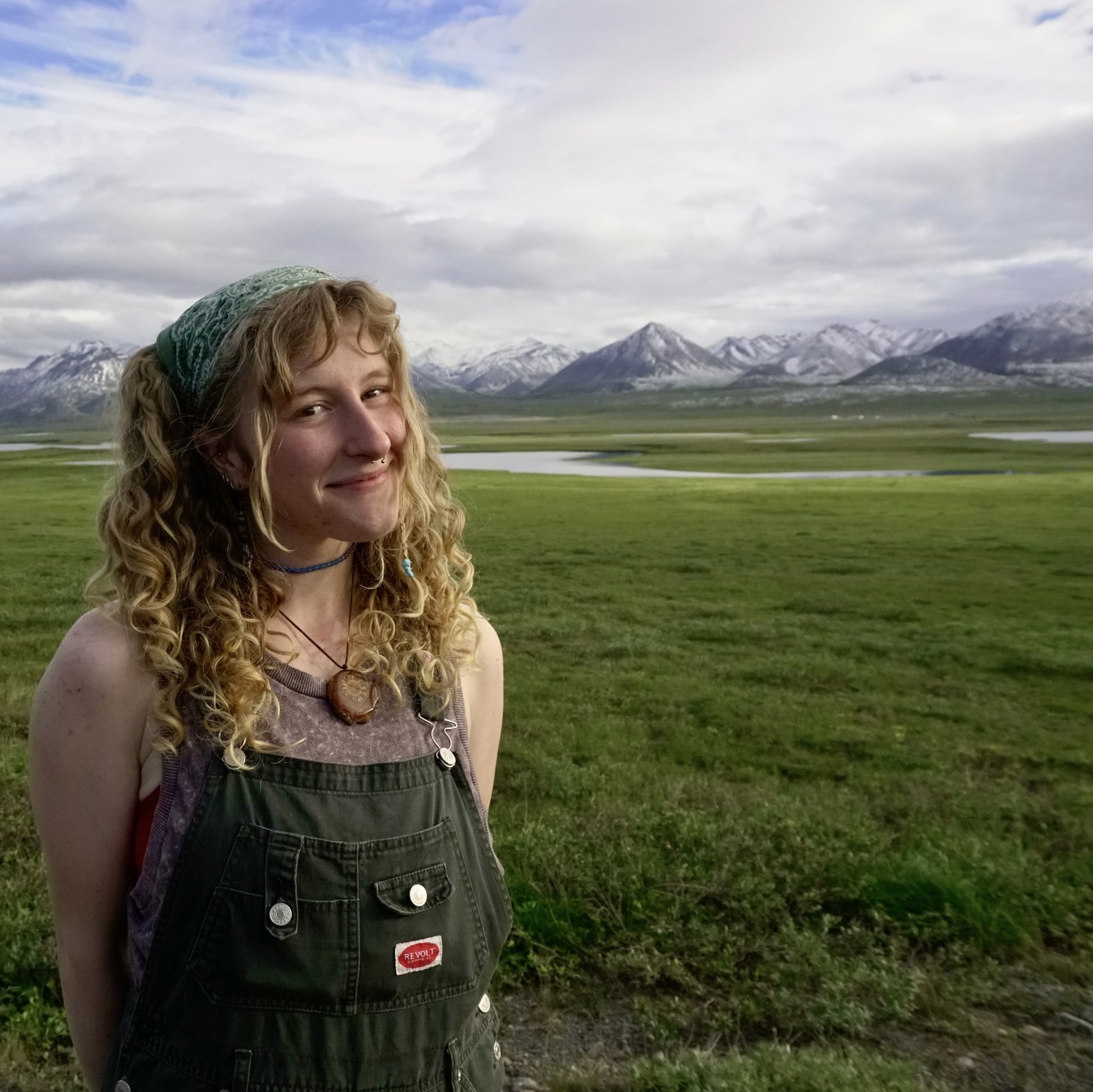 Researcher Anna Eichert stands in the tundra near Toolik.
