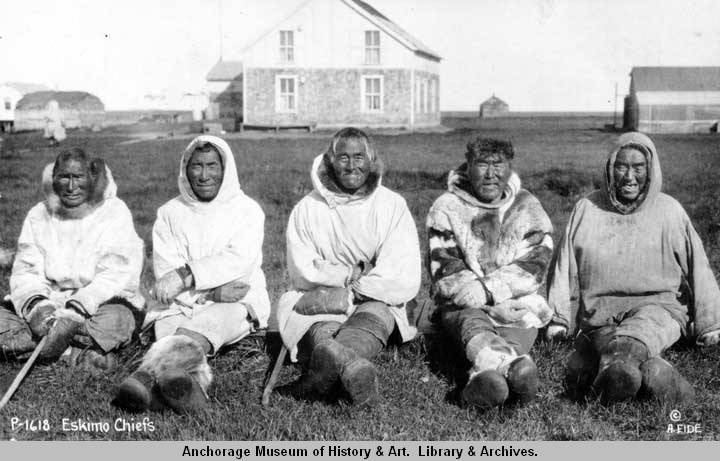 Eskimo chiefs. Anchorage Museum of History and Art, Library & Archives. AMRC John Urban Collection, AMRC-b64-1-781