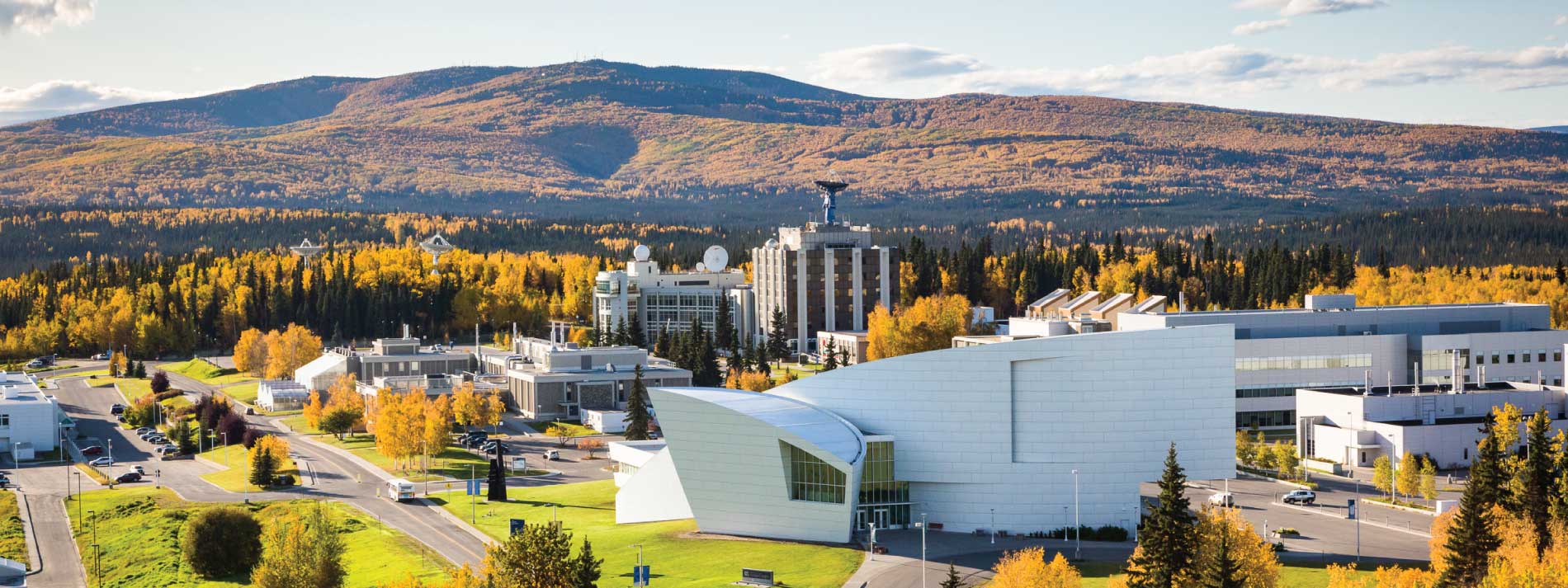 UAF aerial view of campus west ridge