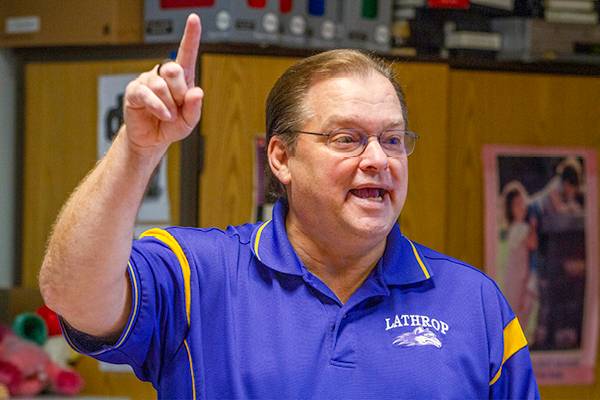 Patrick Romans teaches in his classroom at Lathrop High School in Fairbanks in September 2022