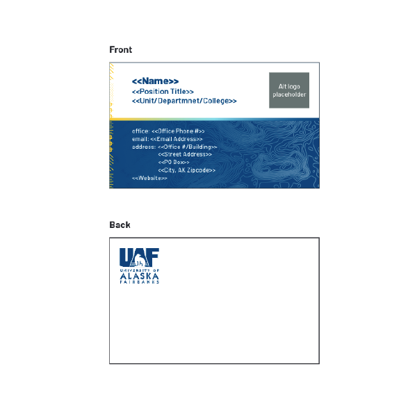 UAF business card design 2