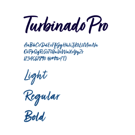 Turbinado Pro script font sample