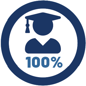 graduation icon 100%