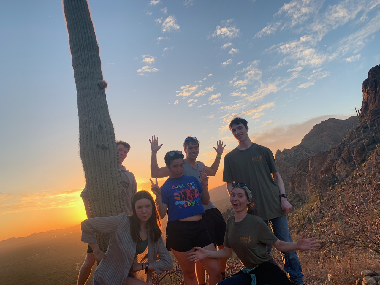 Aero Club students take a hike in Tucson before heading home